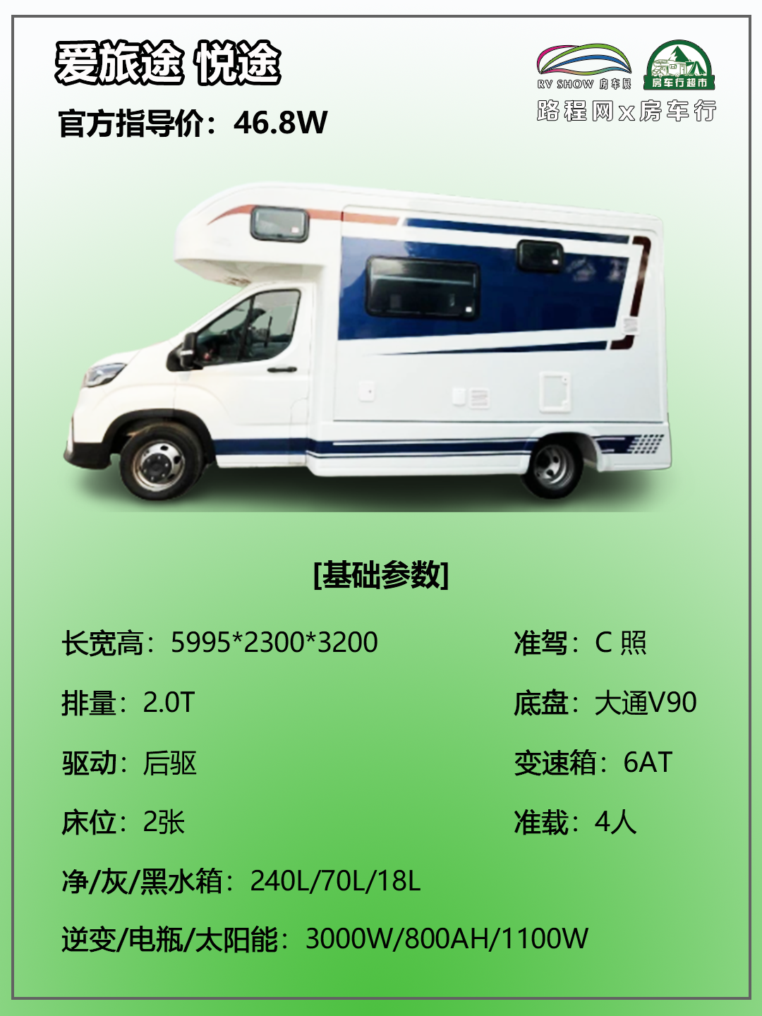 5.27上海房车展：爱旅途全新V90房车，1100W太阳能还带露台